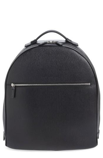 Men's Salvatore Ferragamo 'revival' Leather Backpack - Black