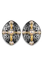 Women's Konstantino Pearl Classics Shield Earrings