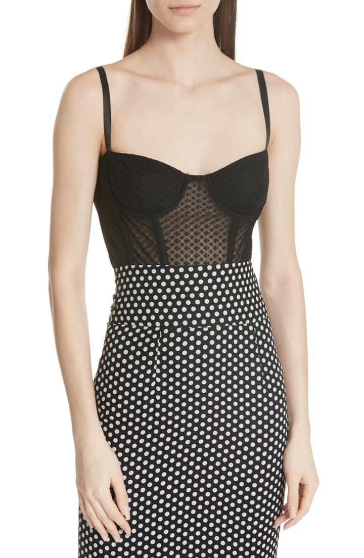 Women's Topshop Sequin Stripe Cami Us (fits Like 10-12) - Black