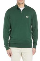Men's Cutter & Buck Green Bay Packers - Lakemont Regular Fit Quarter Zip Sweater - Green