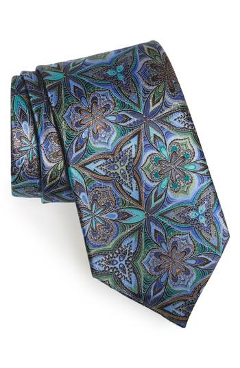 Men's Ermenegildo Zegna Quindici Floral Silk Tie, Size - Green