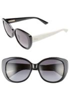 Women's Dior Lady 55mm Cat Eye Sunglasses - Black/ Ivory