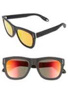 Women's Givenchy 52mm Cat Eye Sunglasses - Black Rubber/grey Orange