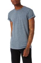 Men's Topman Roller Sleeve T-shirt - Blue