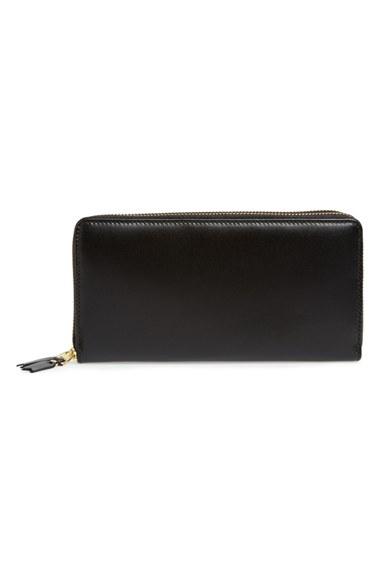 Men's Comme Des Garcons Leather Continental Long Wallet - Black