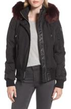Women's Vince Camuto Quilted Bomber Jacket With Faux Fur Trim