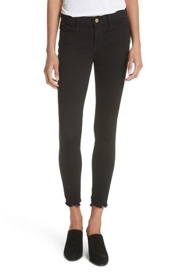 Women's Frame Le Skinny De Jeanne Raw Hem Skinny Jeans - Black