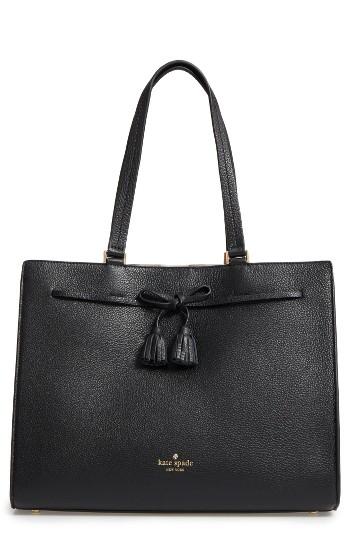 Kate Spade New York Hayes Street Large Isobel Leather Tote - Black