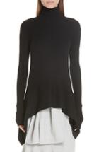 Women's Adeam Silk Ribbed Turtleneck Sweater - Black