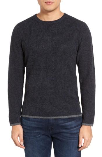 Men's Velvet By Graham & Spencer Jagger01 Tipped Cashmere Sweater - Grey
