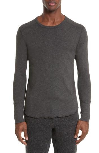 Men's Wings + Horns Slub Crewneck Sweater, Size - Grey