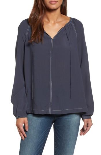 Women's Nic+zoe Stitched Up Peasant Top - Blue