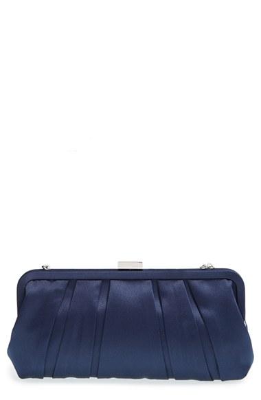 Nina 'logan' Satin Clutch - Blue