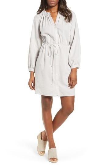 Women's Lucky Brand Stripe Smocked Dress - Grey
