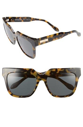 Women's Sonix Avalon 57mm Retro Sunglasses - Caramel Tort/ Black Solid