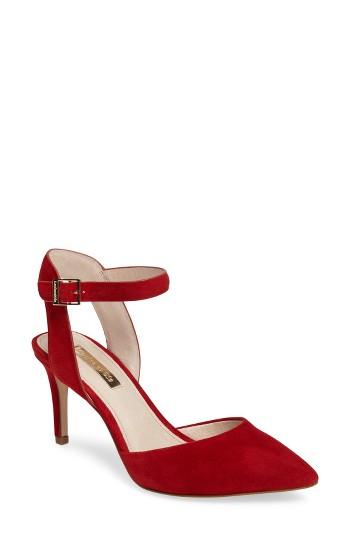 Women's Louise Et Cie Kota Ankle Strap Pump .5 M - Red