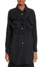 Women's Comme Des Garcons Ruffle Shirt - Black