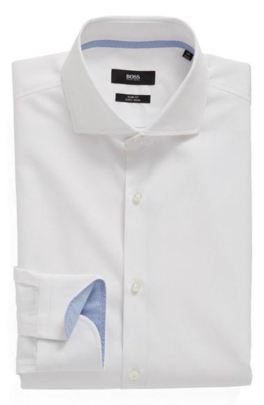 Men's Boss Slim Fit Easy Iron Solid Dress Shirt