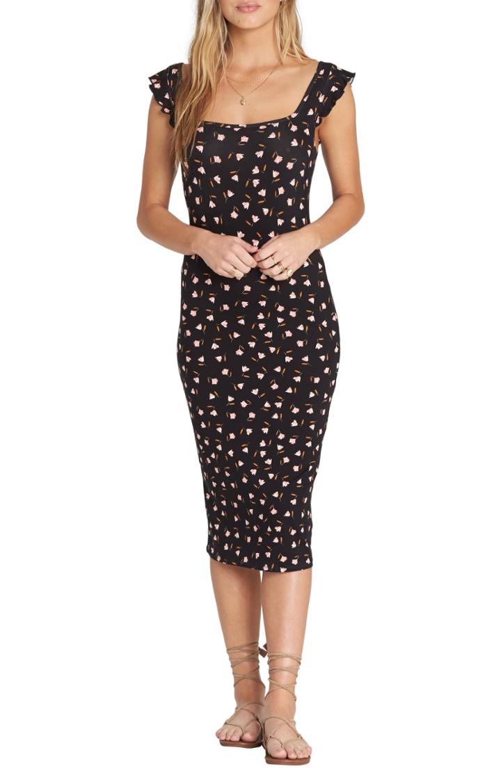 Women's Billabong Share Love Body-con Midi Dress - Black
