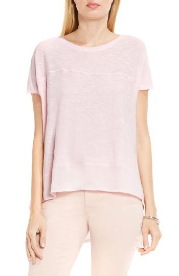 Women's Two By Vince Camuto Mixed Media Step Hem Tee, Size - Pink