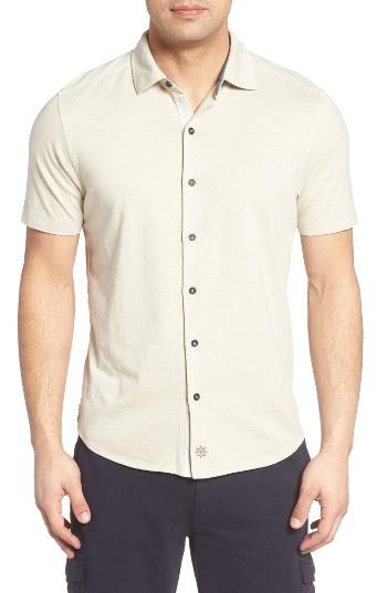 Men's Thaddeus Mcadams Slub Jersey Sport Shirt - Beige