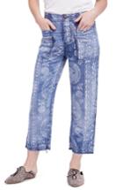 Women's Free People Island Vibes Discharge Trousers - Blue