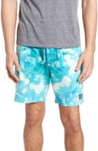 Men's Obey Paloma Bleach Dyed Shorts - Blue/green
