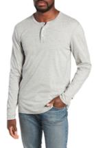 Men's Reigning Champ Long Sleeve Henley T-shirt, Size - Grey
