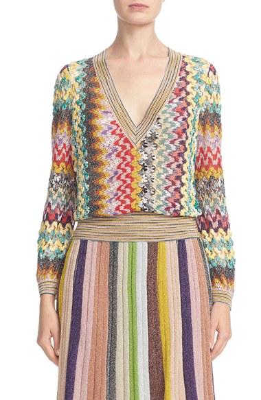 Women's Missoni Metallic Knit Sweater Us / 40 It - Black