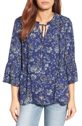 Women's Caslon Bell Sleeve Top - Blue