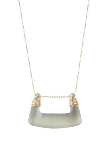 Women's Alexis Bittar Crystal Encrusted Abstract Buckle Pendant Necklace