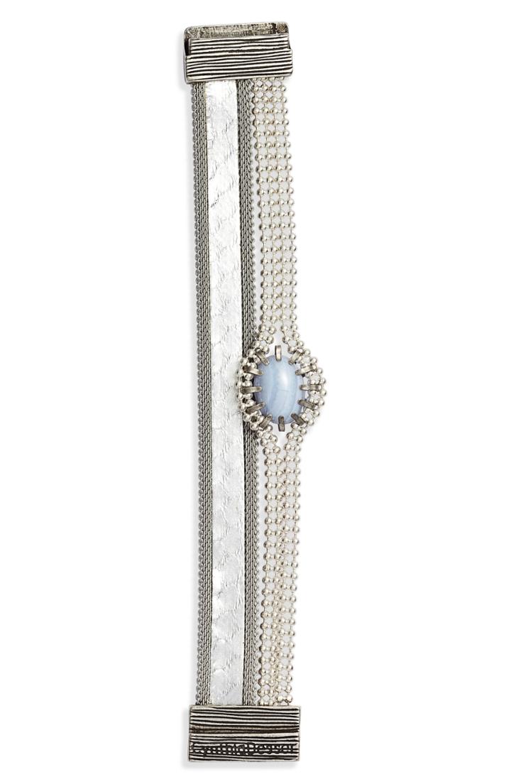 Women's Cynthia Desser Layered Stone & Snakeskin Bracelet