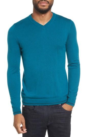 Men's Ted Baker London V-neck Sweater (l) - Blue/green