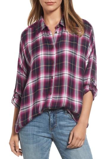 Women's Kut From The Kloth Misa Drop Shoulder Plaid Top