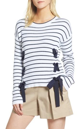 Women's 1901 Side Tie Crop Sweater - White
