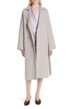 Women's Nanushka Alamo Houndstooth Wool & Silk Coat - Grey
