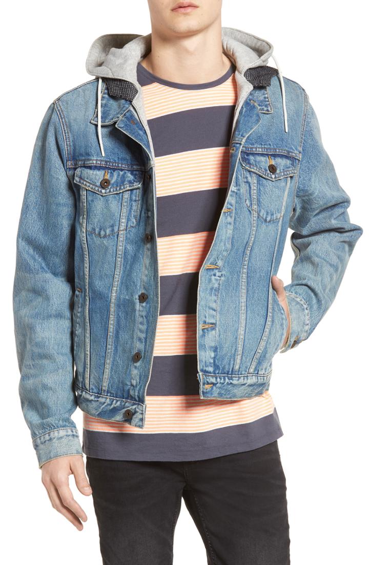 Men's Scotch & Soda Amsterdam Blauw Hooded Trucker Jacket