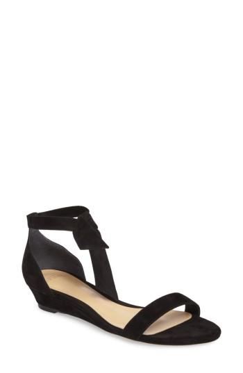 Women's Alexandre Birman Atena Tie Strap Wedge Sandal .5 M - Black