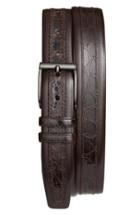 Men's Mezlan 'parma' Calfskin & Genuine Crocodile Leather Belt