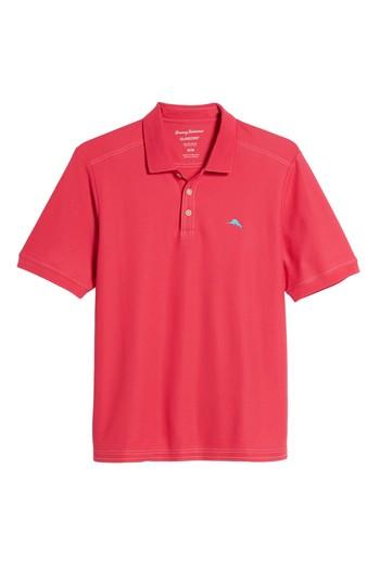 Men's Tommy Bahama 'the Emfielder' Original Fit Pique Polo, Size - Pink
