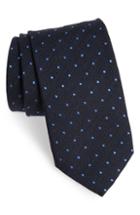 Men's Eton Dot Cotton Blend Tie, Size - Blue