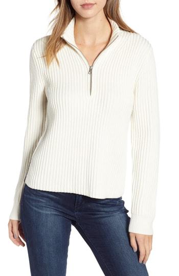 Women's Calvin Klein Jeans Half Zip Wool Blend Sweater - Grey