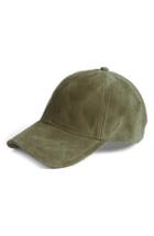 Women's Rag & Bone Marilyn Suede Baseball Cap - Green