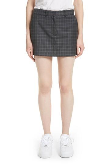Women's Ashley Williams Executive Plaid Wool Miniskirt - Grey