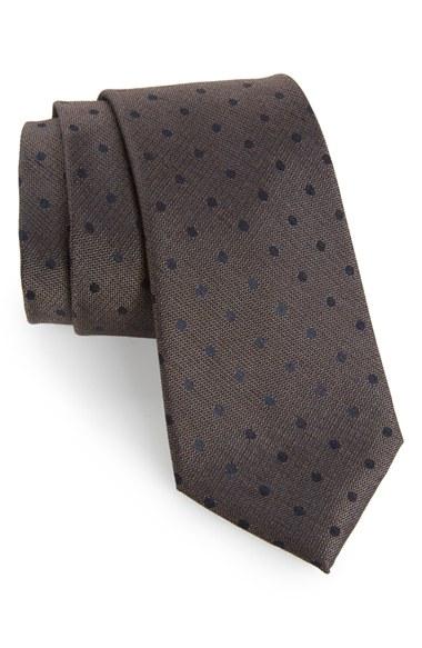 Men's Calibrate Modern Dot Woven Tie, Size - Beige