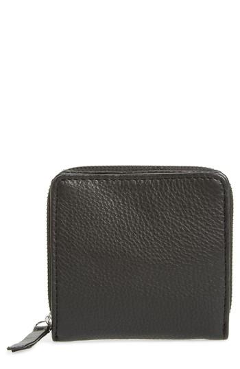 Women's Topshop Leather Zip Around Wallet - Black