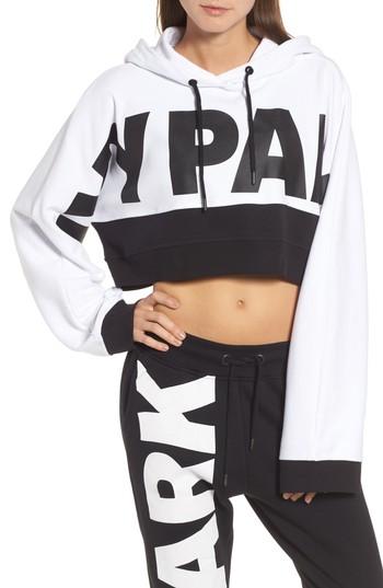 Women's Ivy Park Crop Hoodie, Size - White