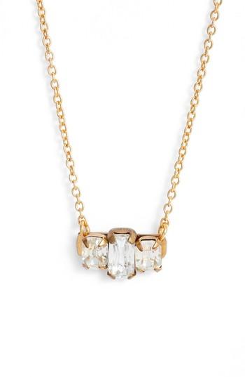 Women's Sandy Hyun Crystal Bar Pendant Necklace