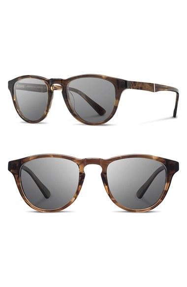 Men's Shwood 'francis' 49mm Polarized Sunglasses - Bourbon/ Elm/ Grey
