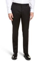 Men's Boss Gibson Flat Front Solid Wool Trousers R - Black